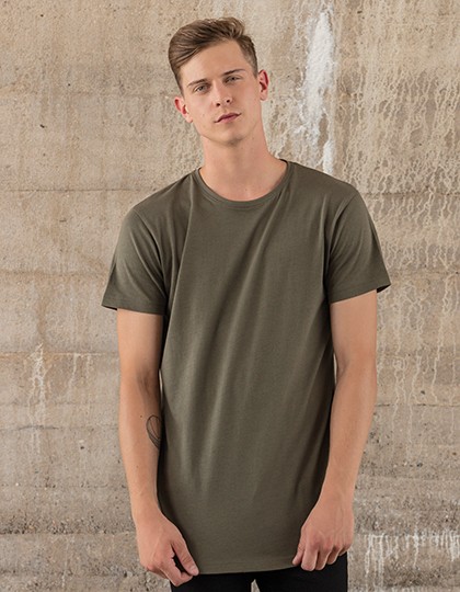 Build Your Brand Shaped Long Tee inkl. Druck